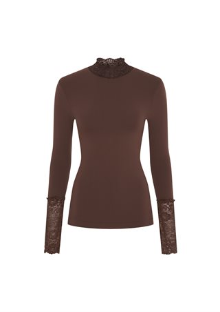 Tim & Simonsen - Abby Blouse Turtle Lace - Cioccolato